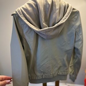 New leather like with hood